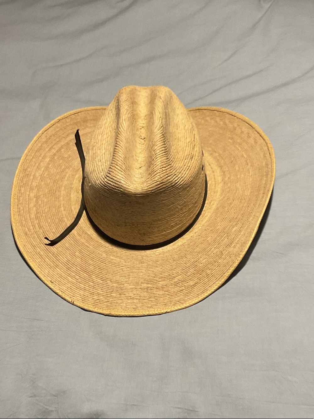 Justin Boots Straw Cowboy Hat with Black Leather Hat Band
